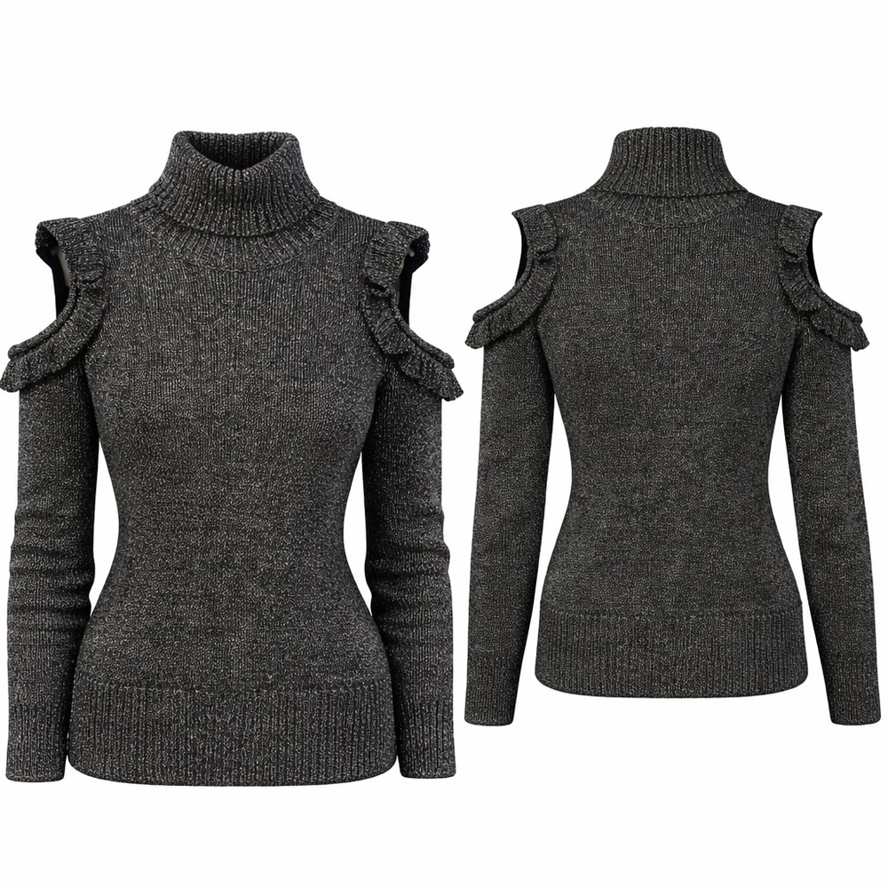 JILL STUART Cold-Shoulder Turtleneck Becca Sweater Size M/L